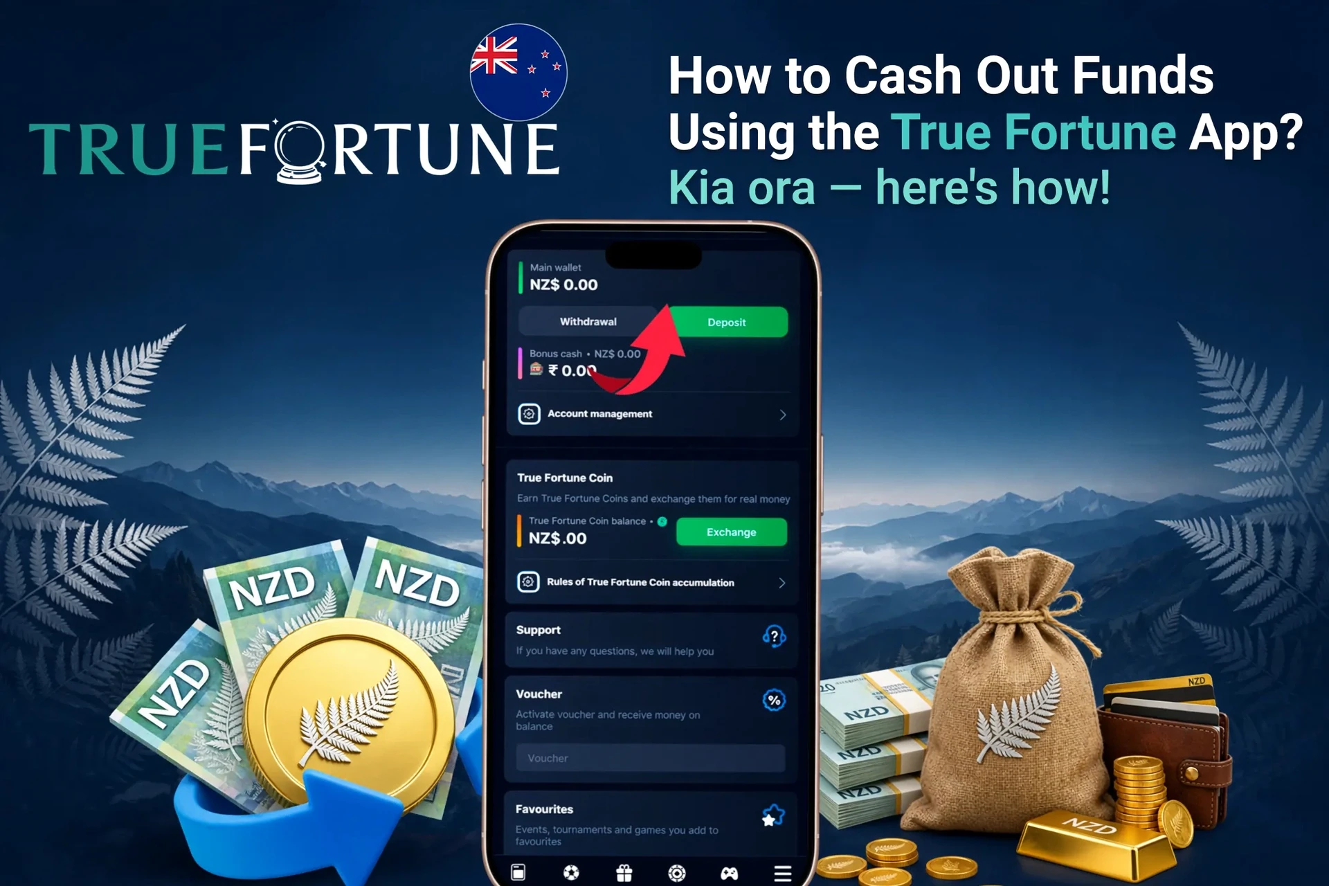 Registration process on the True Fortune mobile app with social login options