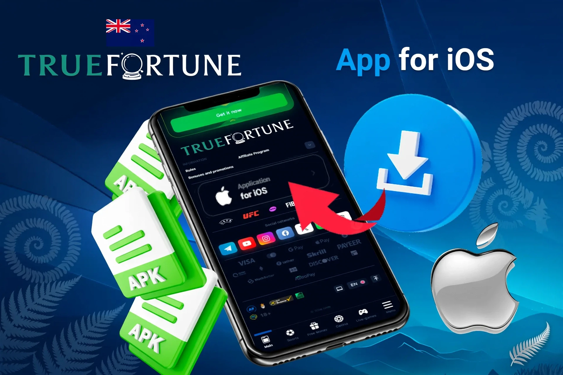 True Fortune iOS shortcut setup screen with Apple logo