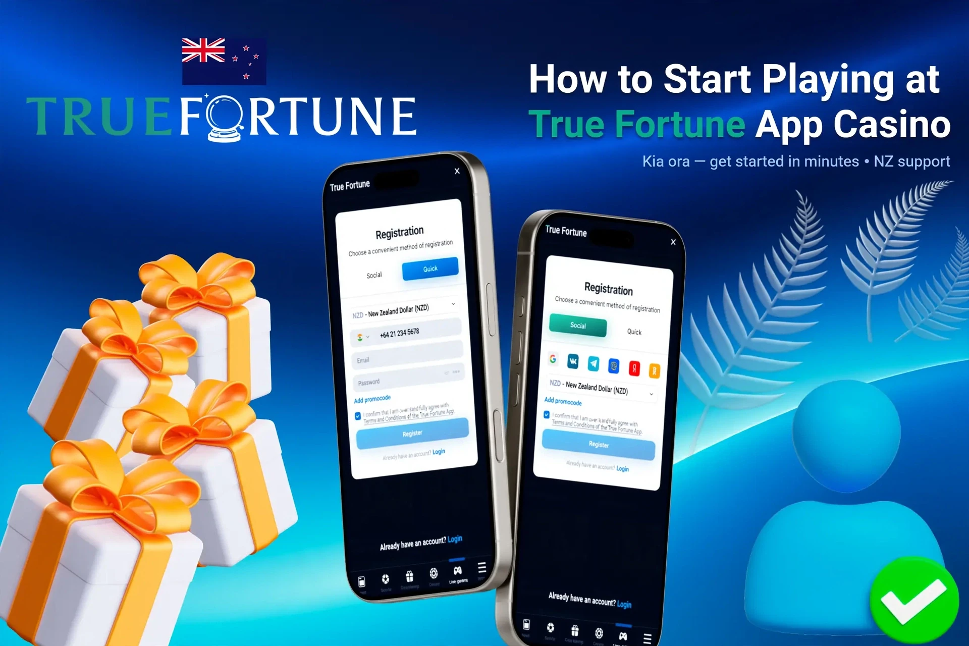 1win app registration screen on mobile with easy-to-follow steps and gift box icons