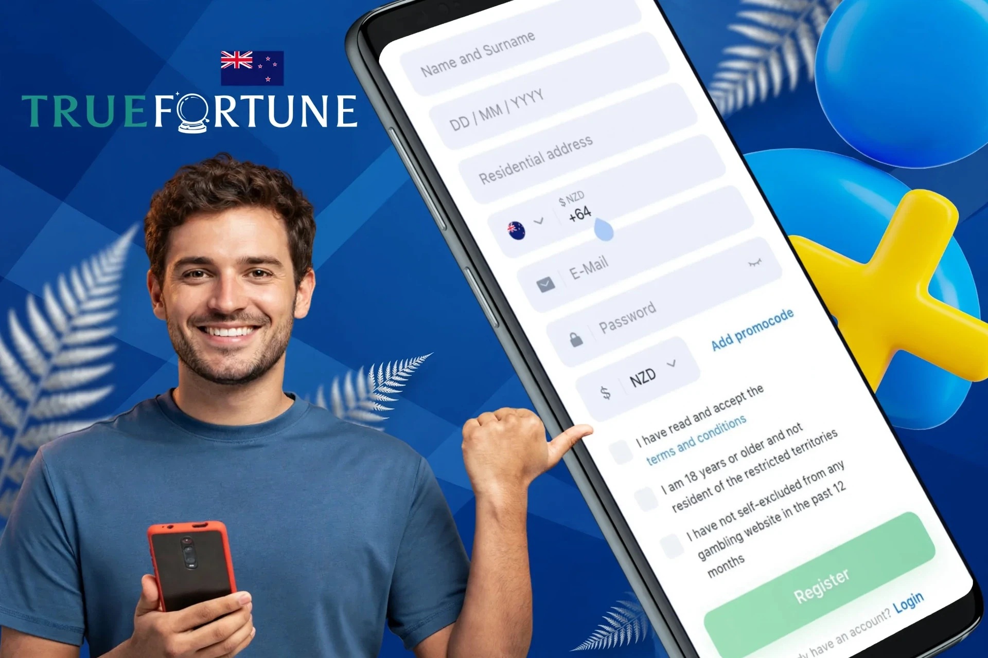 Information about the registration process using the mobile application